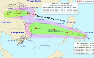Bão số 7 bắt đầu suy yếu thanh áp thấp nhiệt đới khi đi vào vùng biển Thái Bình - Nghệ An