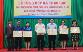 Hà Giang trao giải Cuộc thi sáng tạo thanh thiếu niên, nhi đồng năm 2020